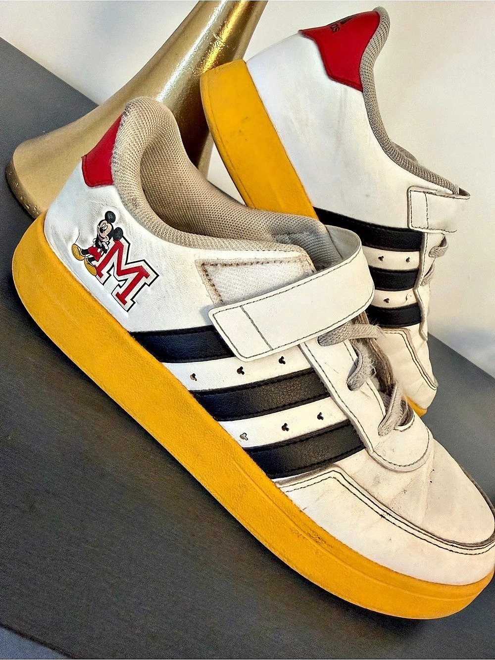 adidas x Disney Hoops 3.0 Mid Mickey Mouse Sneakers White & Yellow